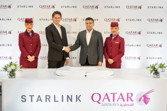Starlink partnered with Qatar Airways