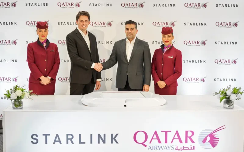 Starlink partnered with Qatar Airways