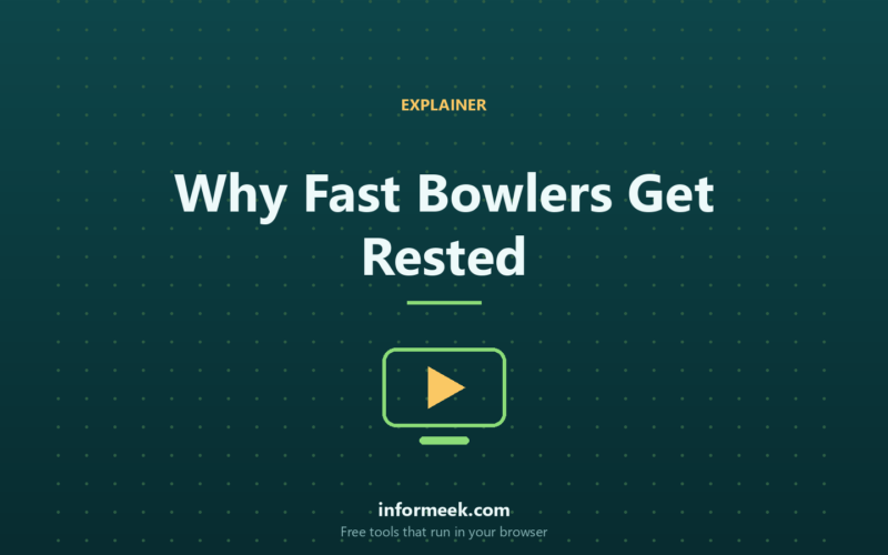 Why Fast Bowlers Get Rested