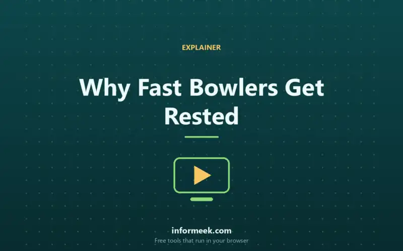 Why Fast Bowlers Get Rested
