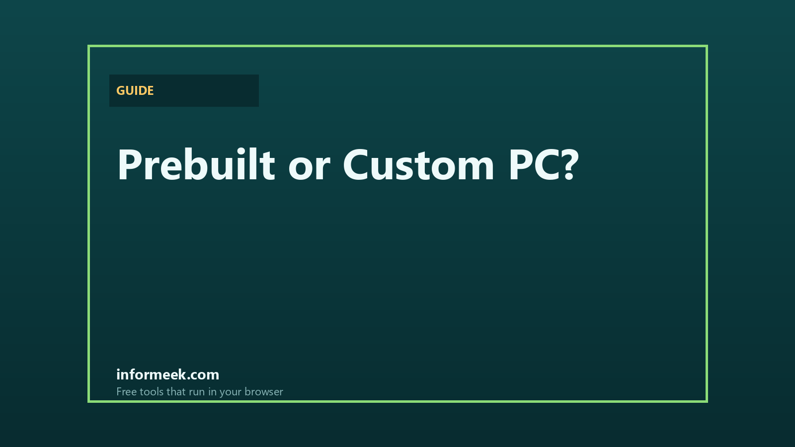Prebuilt or Custom Gaming PC: How to Decide