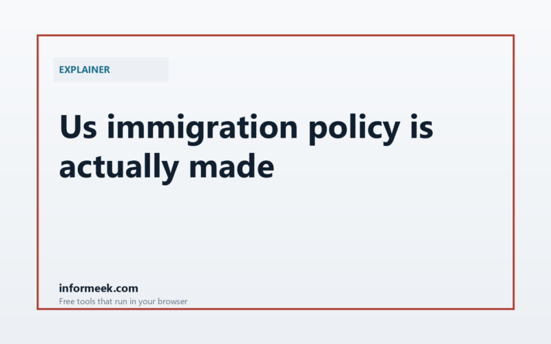 How US Immigration Policy Is Actually Made