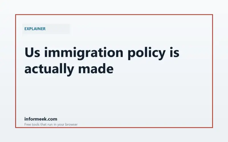 How US Immigration Policy Is Actually Made