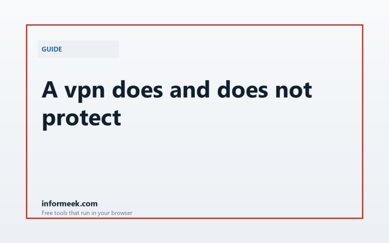 What a VPN Does and Does Not Protect