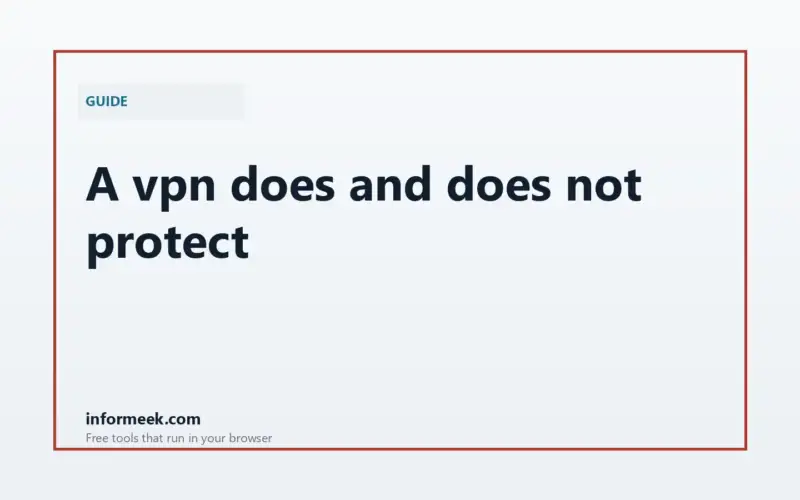 What a VPN Does and Does Not Protect