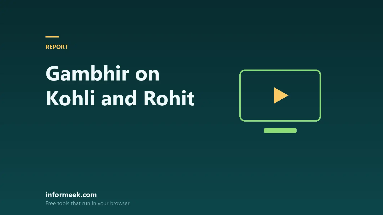 What Does Gambhir Think About Kohli & Rohit in Test Cricket?