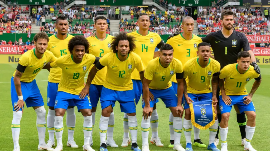 attacking full-back: 20180610 FIFA Friendly Match Austria vs. Brazil Gruppenfoto Brasilien 850 0016