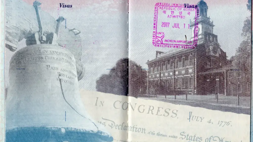 visa requirements: 2017 United States Passport page 8 no stamps and page 9 with stamps South Korea Visas