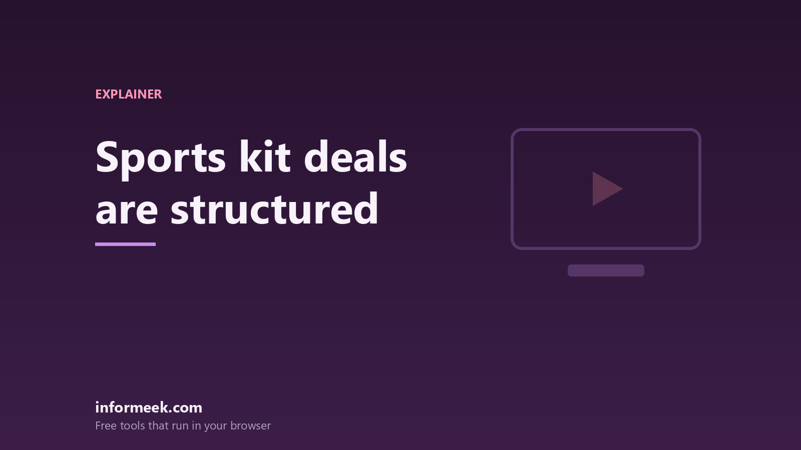 How Sports Kit Deals Are Structured