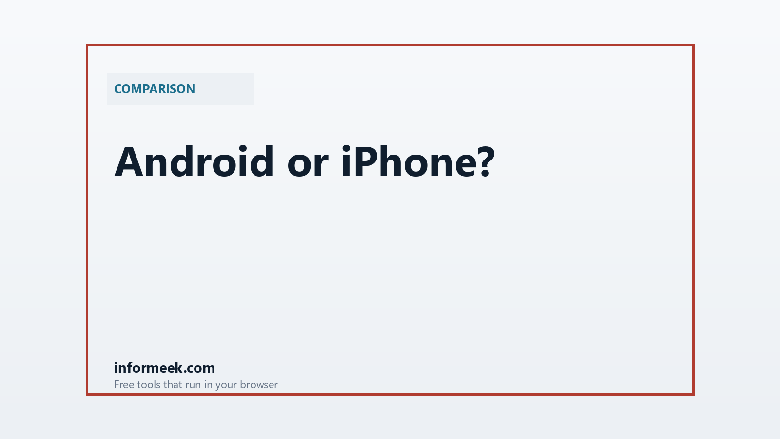 Android or iPhone: How to Actually Choose