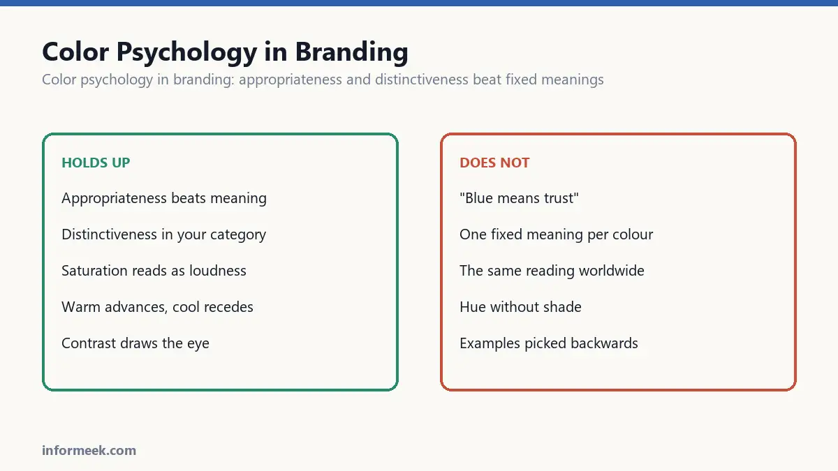 What color psychology in branding supports, against what it does not