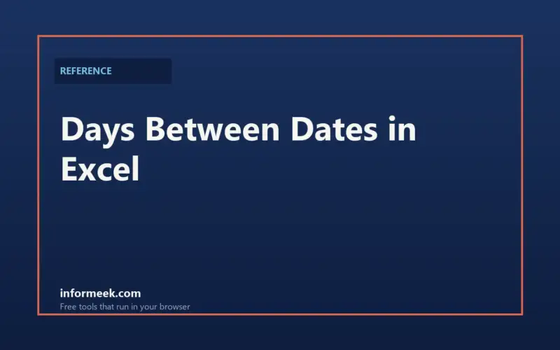 How to Calculate Days Between Dates in Excel