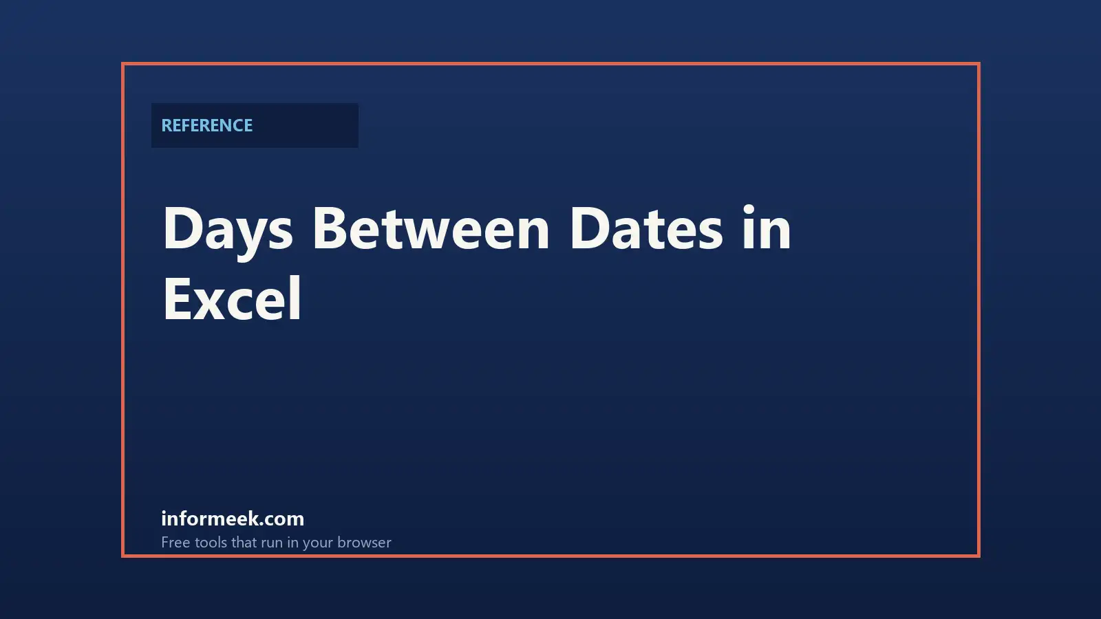 How to Calculate Days Between Dates in Excel