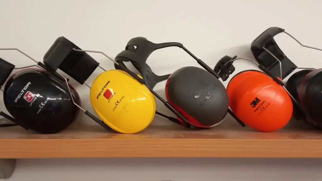 protect your hearing: Peltor earmuffs
