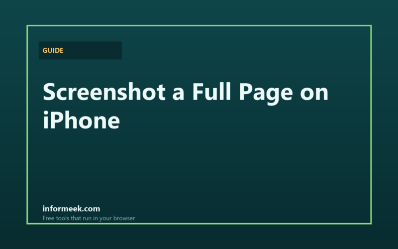 How to Screenshot a Full Page on iPhone