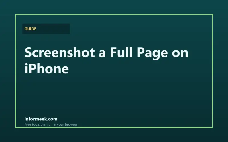 How to Screenshot a Full Page on iPhone