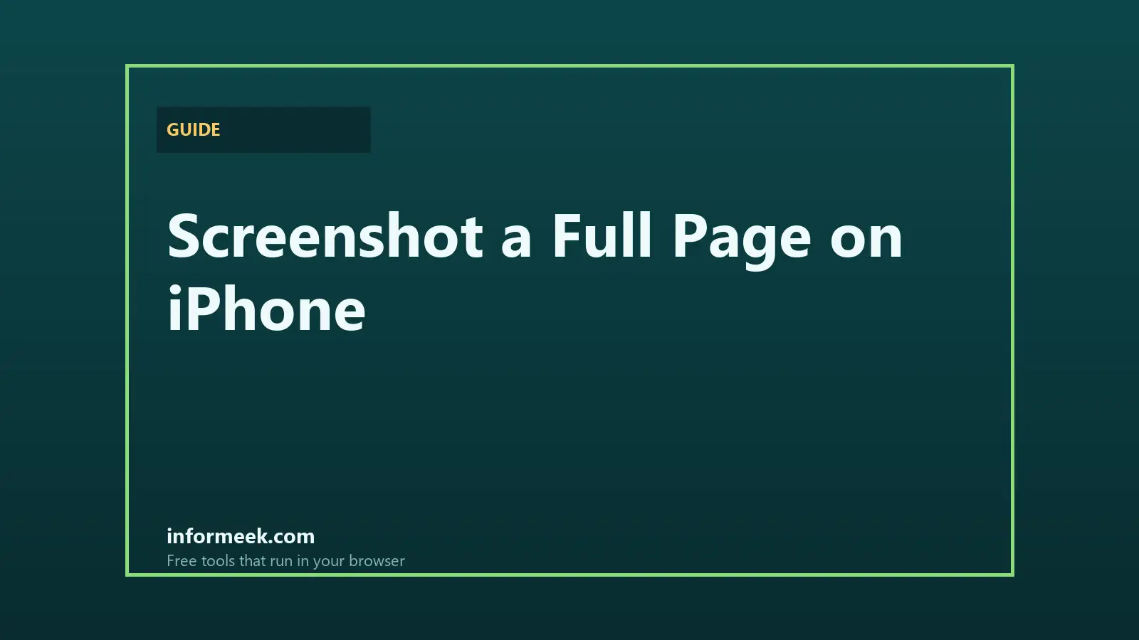 How to Screenshot a Full Page on iPhone