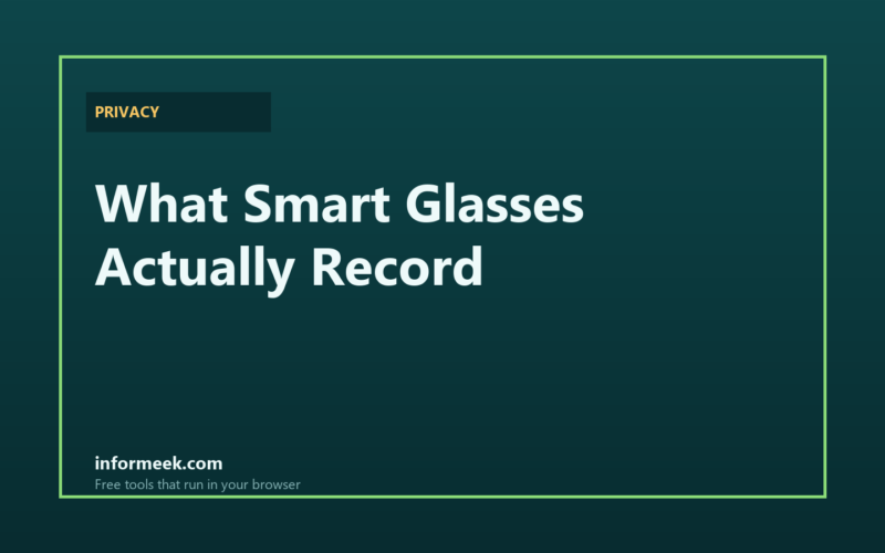 What Smart Glasses Actually Record