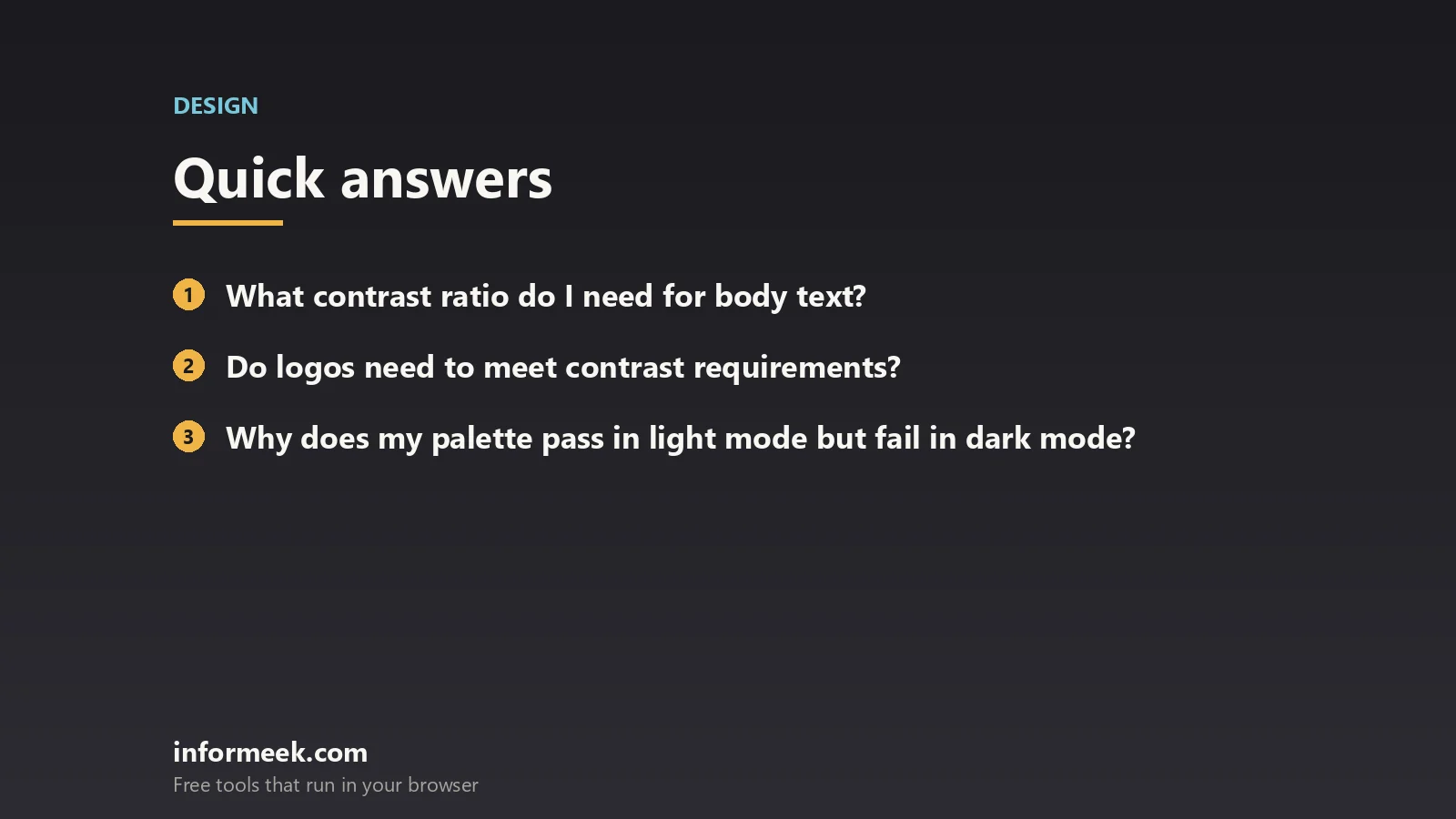 color contrast: quick answers