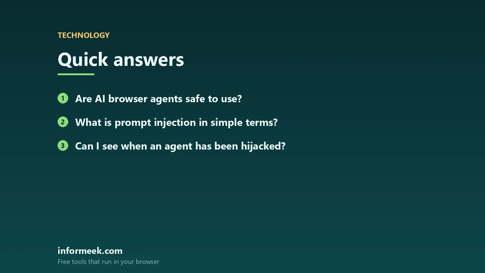 AI browser agents: quick answers