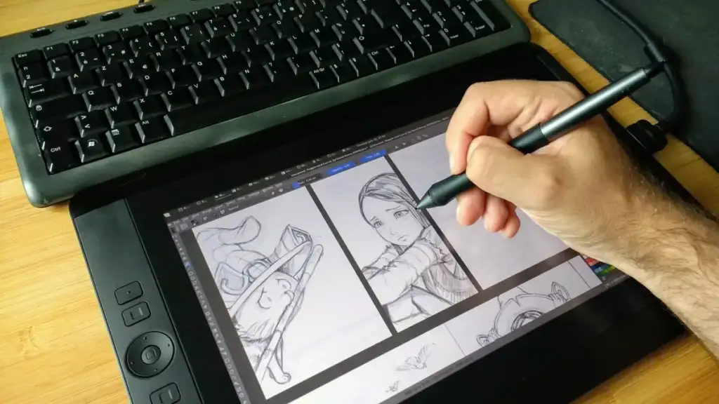 AI image generator: Penciling on Wacom Cintiq 13HD by David Revoy