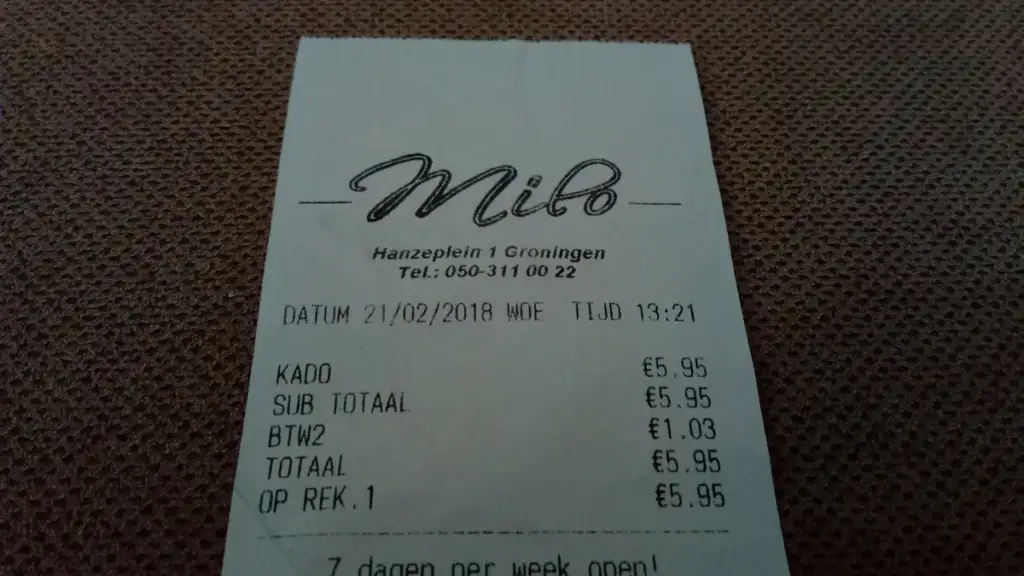 credit note: Milo receipt, Winschoten (2019) 04