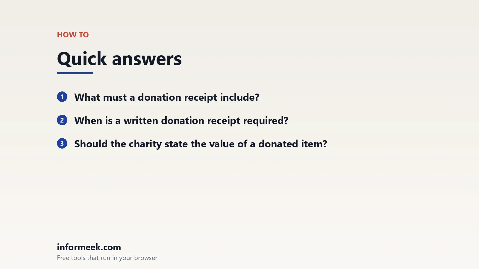 donation receipt: quick answers