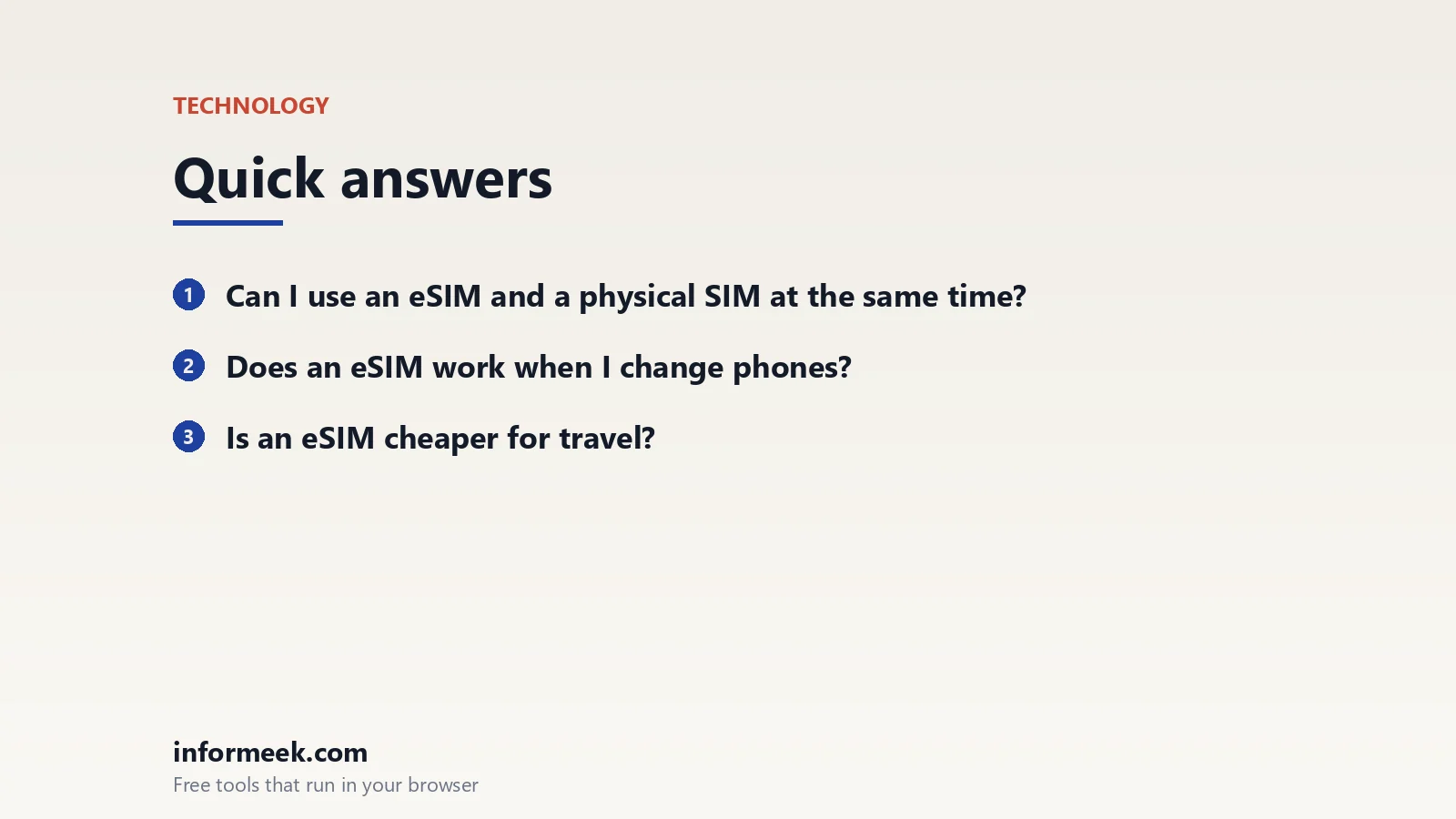 eSIM: quick answers