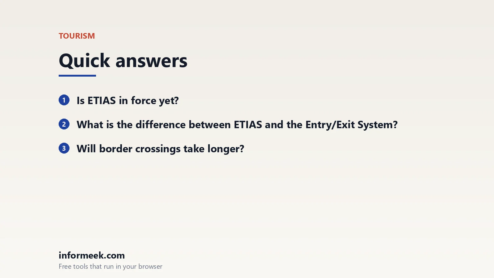 ETIAS: quick answers