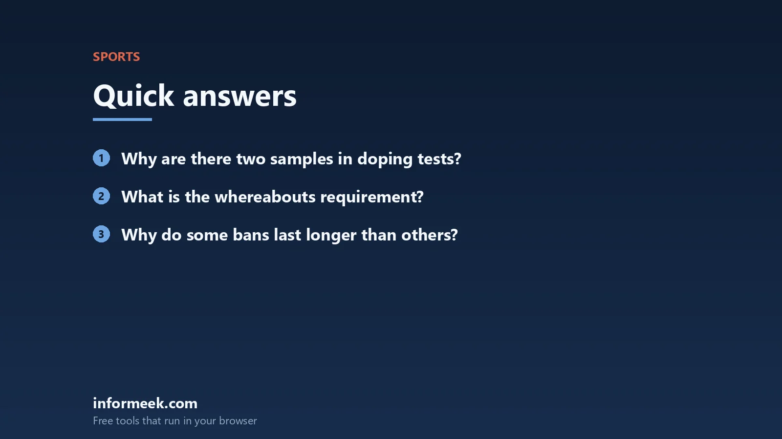 doping tests: quick answers