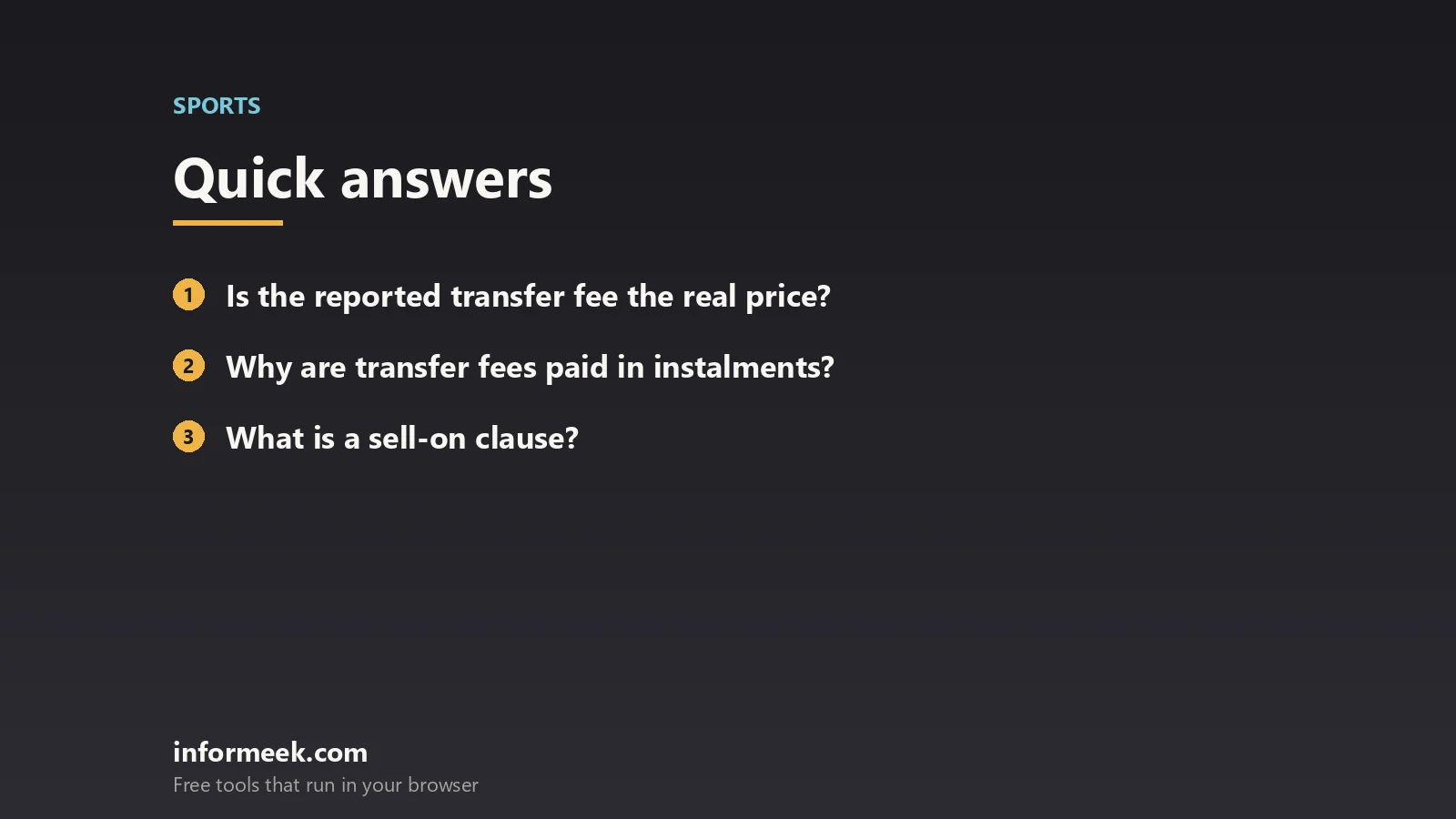 transfer fees: quick answers