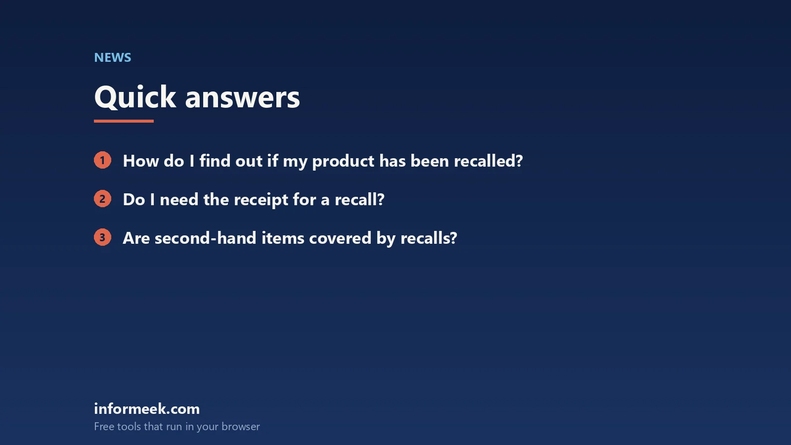 product recalls: quick answers