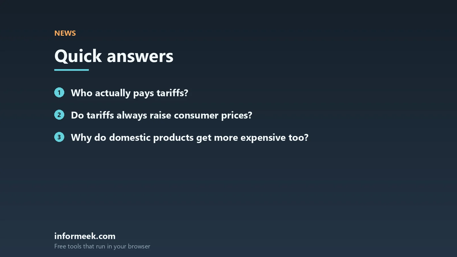 tariffs: quick answers