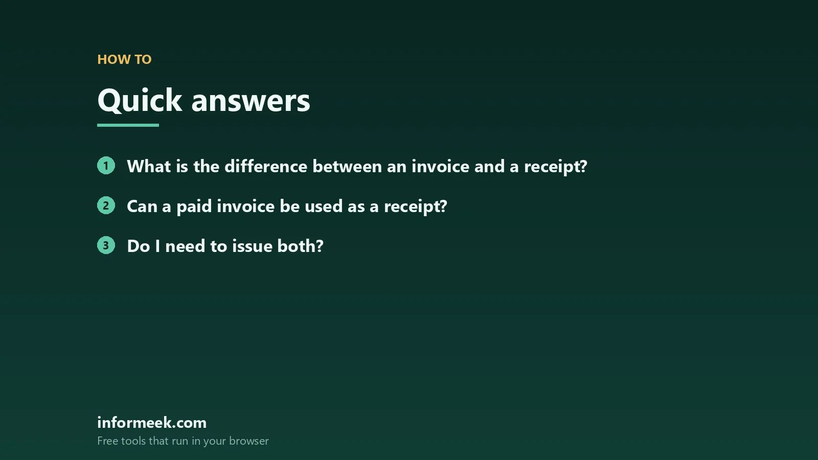 invoice vs receipt: quick answers