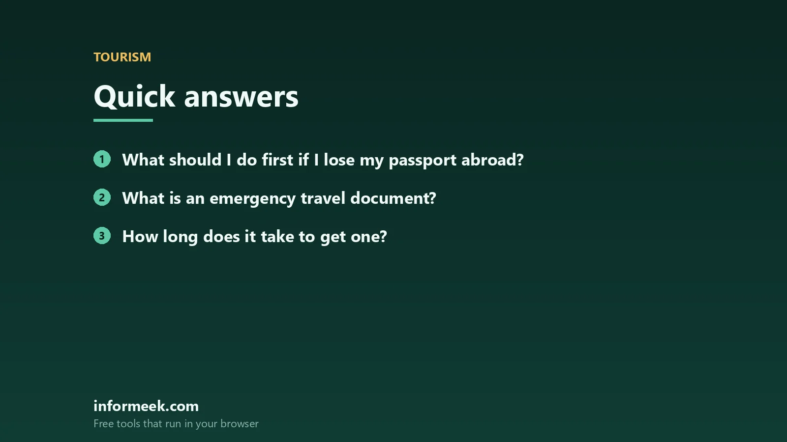 lost passport: quick answers