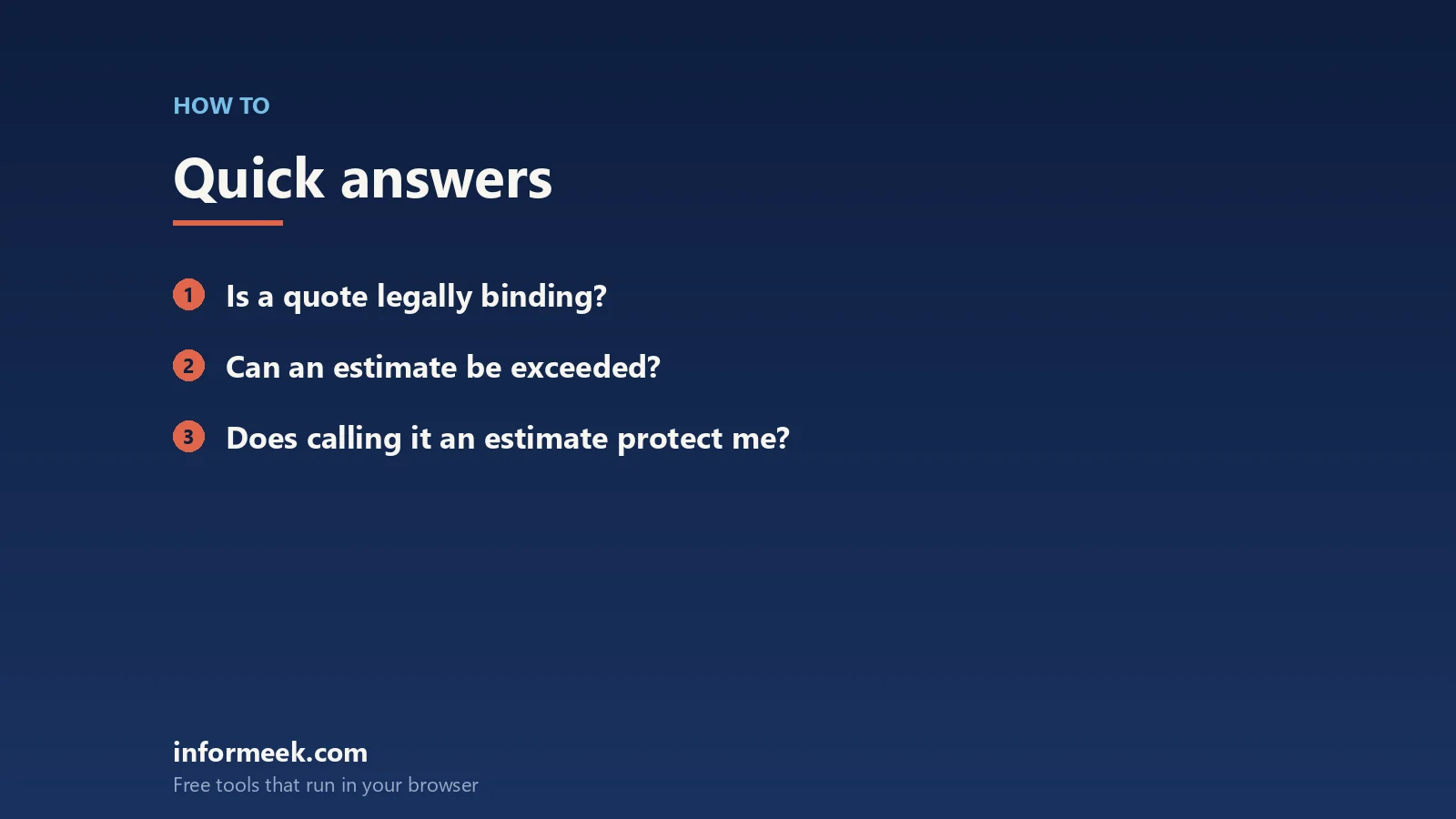 quote vs estimate: quick answers