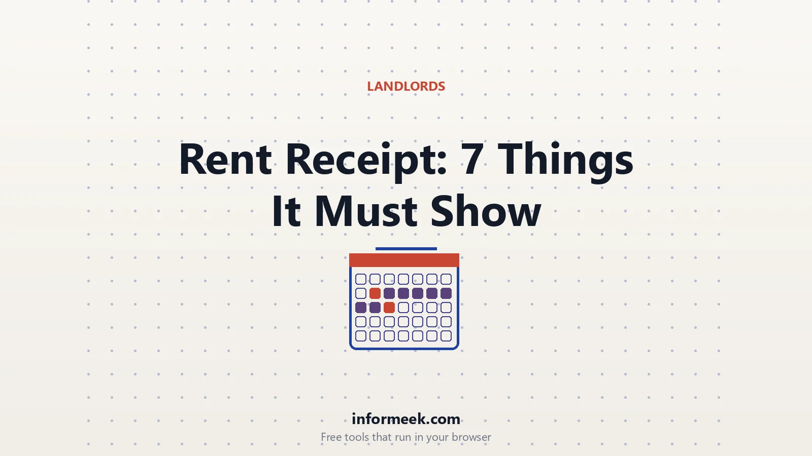 Rent Receipt Template: 7 Things a Good One Must Show
