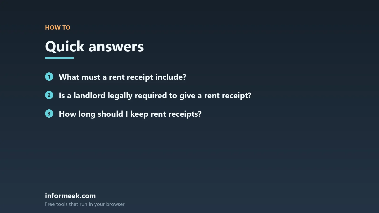 rent receipt: quick answers