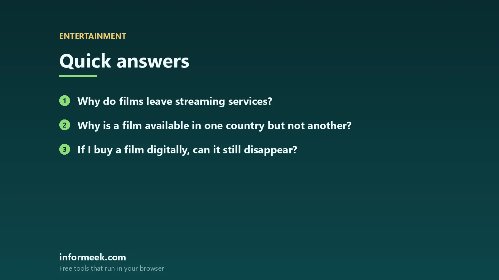 streaming rights: quick answers