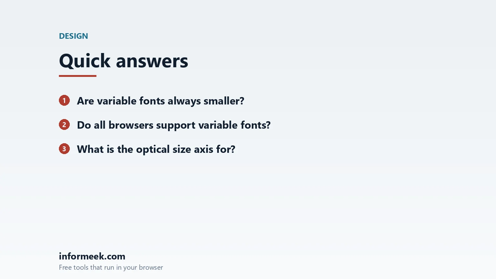 variable fonts: quick answers