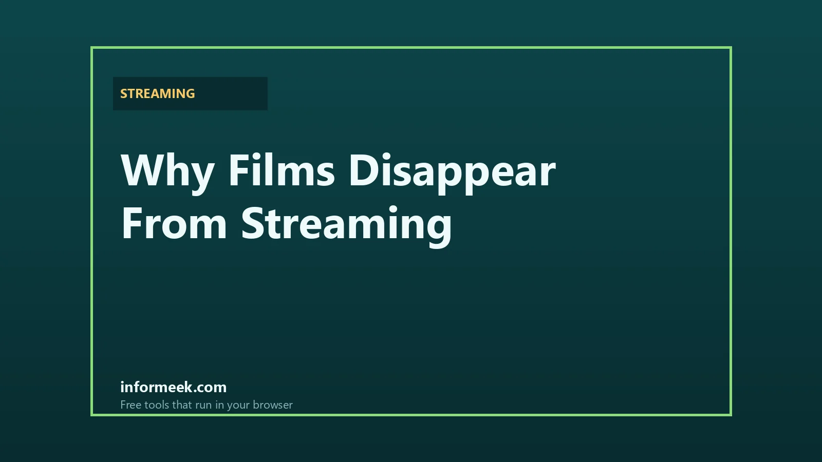 Streaming Rights: Why Films Disappear Without Warning