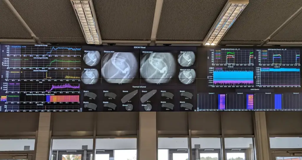 ChatGPT Dots proactive research: Diagnostic monitors in the control room of Wendelstein 7-X