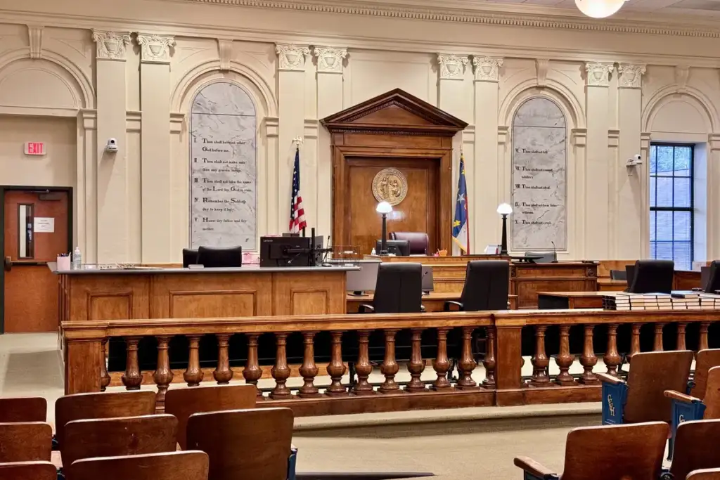 Elizabeth Holmes documentary: A courtroom at the Cherokee County Courthouse in North Carolina, United States 01